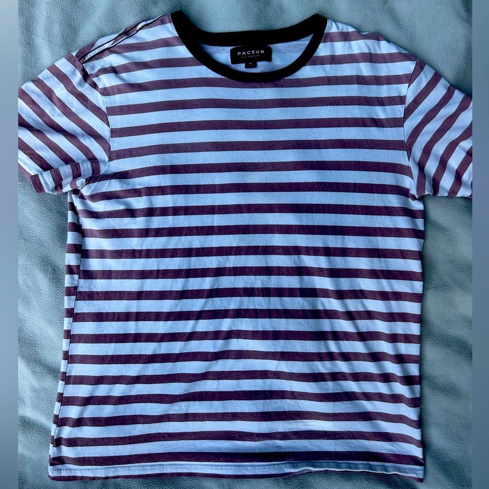 Pacsun Medium Maroon and White stripe shirt